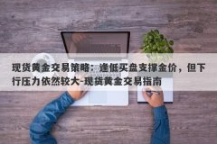 现货黄金交易策略：逢低买盘支撑金价，但下行压力依然较大-现货黄金交易指南